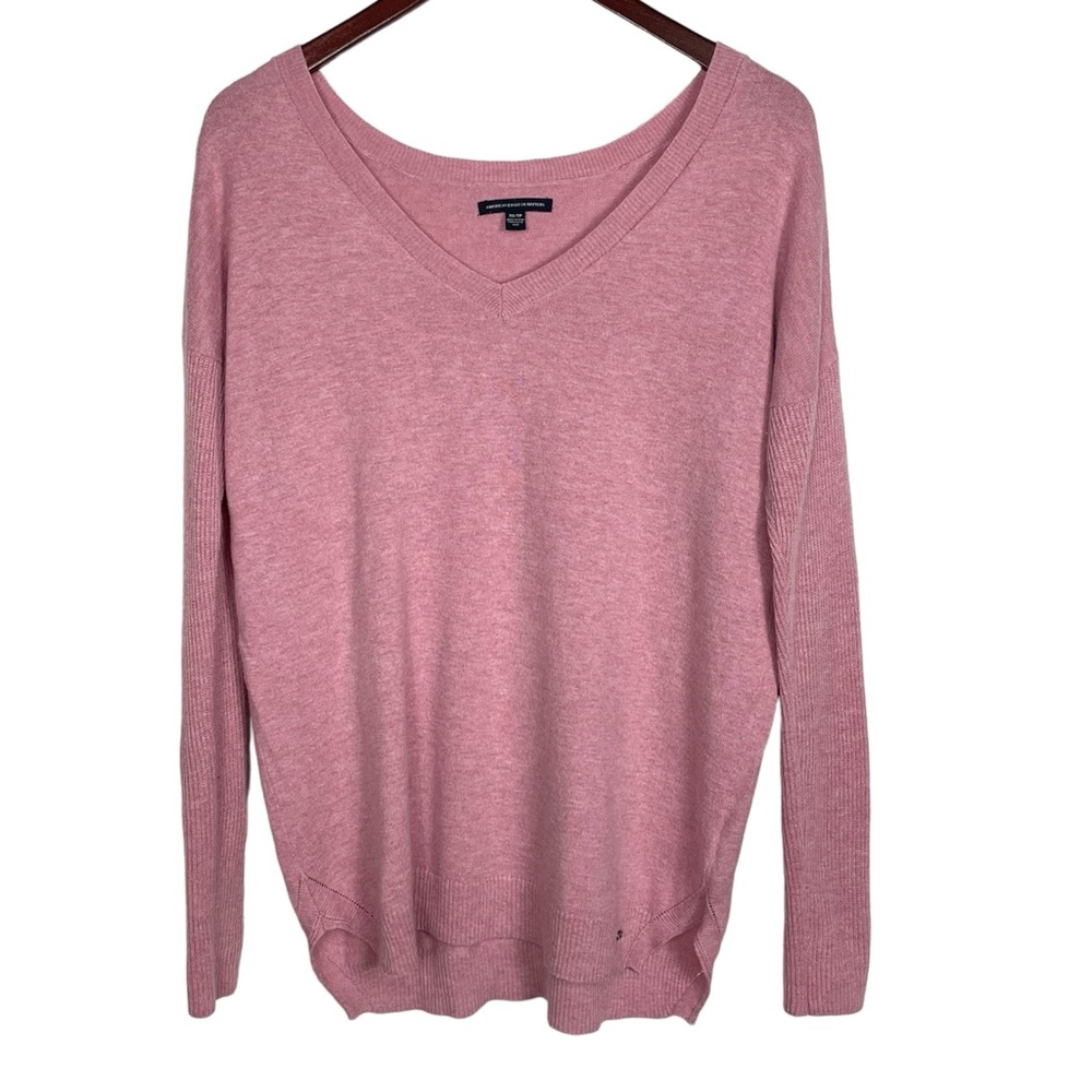 American Eagle Light Pink V-Neck Sweater Size XS